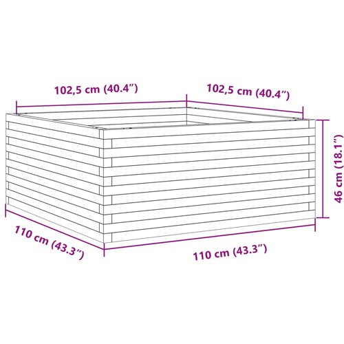 Vrtna sadilica bijela 110x110x46 cm od masivne borovine Slike