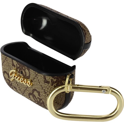 Guess Design trdo ohi&scaron;je za AirPods Pro z vtisnjenim rjavim logotipom, Rjava, (5000075478) Cene
