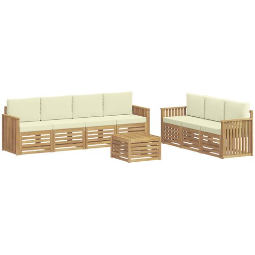  Setovi sofa 8 kom. Bijela i krem Poliester Slike
