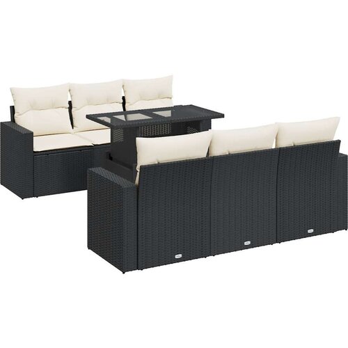 vidaXL 7-dijelni set vrtnih sofa od poliratana s jastucima crni Cijene