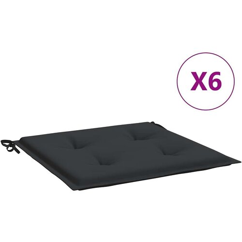 vidaXL Jastuci za vrtne stolice 6 kom crni 40 x 40 x 3 cm od tkanine Cijene