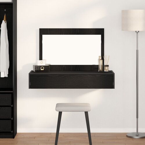 VidaXL Crni hrast Konstruirano drvo 100 x 40 x 70 cm Toaletni stol Slike