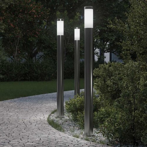  Stupić za zidne lampe 3 kom 110 cm od nehrđajućeg čelika IP44 Slike