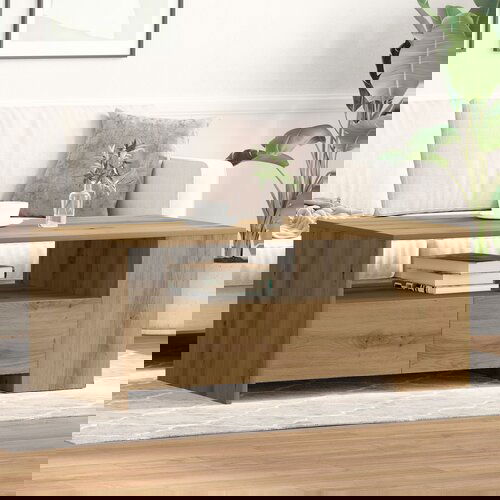 VidaXL Klubska miza Umetni&amp;scaron;ki hrast Les 102 x 55 x 43.5 cm Klubska miza Slike