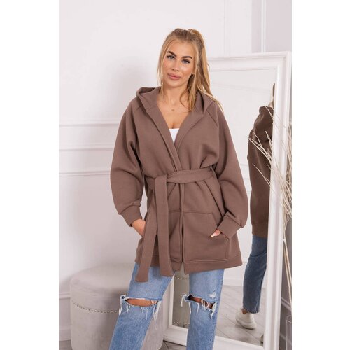 Kesi Insulated raincoat with waist tie mocha Slike