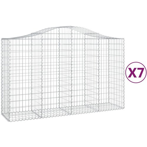 vidaXL Lučne gabionske košare 7 kom 200x50x120/140cm pocinčano željezo Cijene