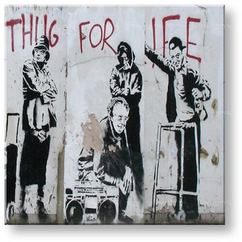  Slike  na platnu kvadrat street art – banksy BA039K1 (moderne) Cijene