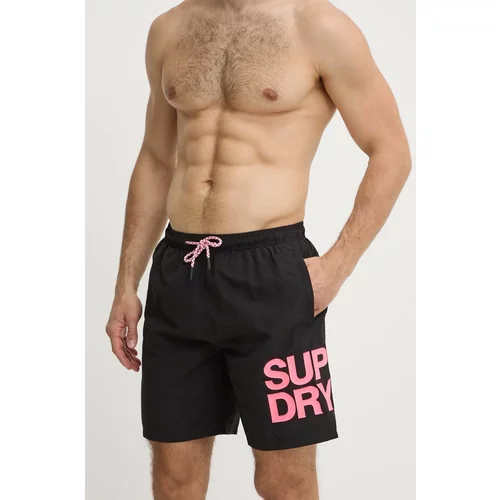 Superdry Kratke hlače za kupanje boja: crna
