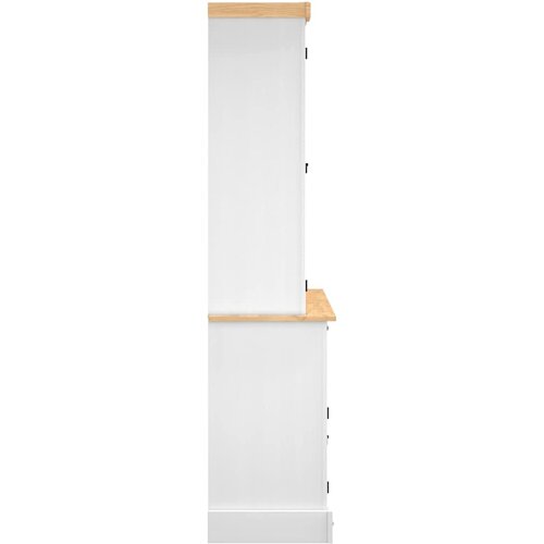  Visoka komoda Corona bijela 112x43x196cm borovina meksički stil Slike