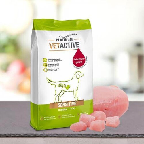 PLATINUM VETACTIVE sensitive poluvlažna hrana za pse sa osetljivim stomakom ćuretina 5kg Slike