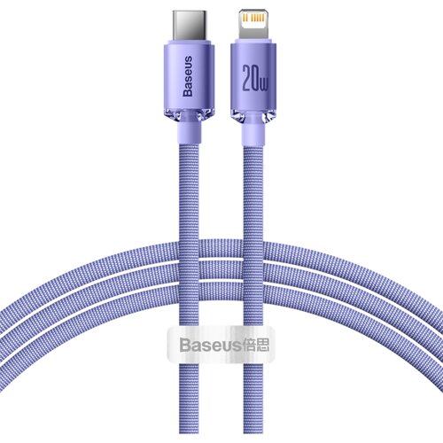 Baseus Crystal Shine kabel USB-C na Lightning, 20W, PD, 1,2 m (vijoličen), (20627677) Cene