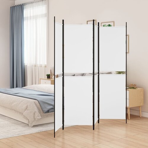 VidaXL Sobna pregrada s 4 panela bijela 200 x 200 cm od tkanine Slike