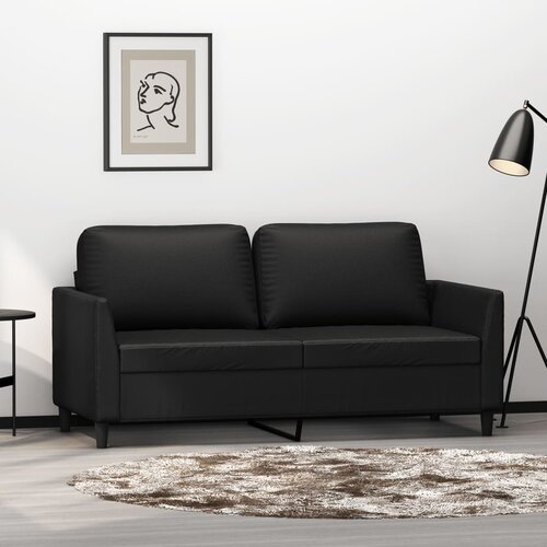 vidaXL Dvosed črna 140 cm umetno usnje Cene