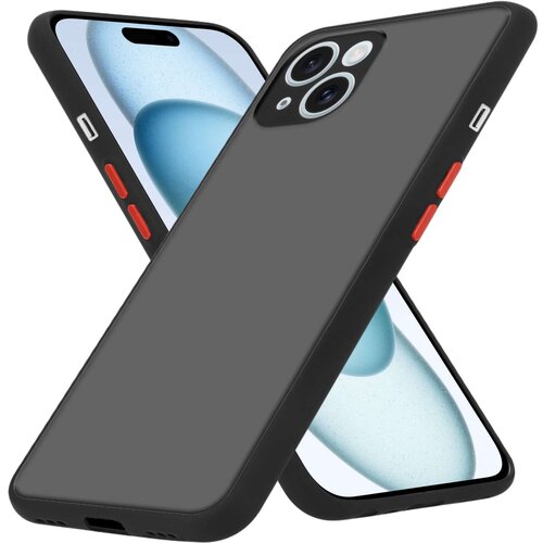 Cadorabo Ohi&amp;scaron;je združljivo z Apple iPhone 15 in matirana črna barva - Hibridni za&amp;scaron;čitni ovitek s TPU silikonom v notranjosti in matirano plastično zadnjo stranjo, (20860001) Slike