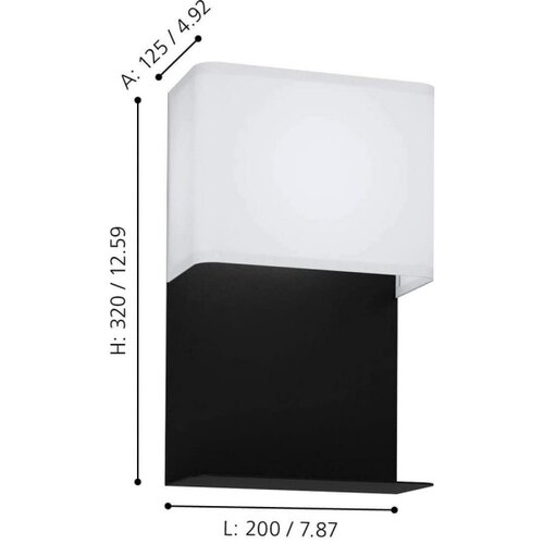Eglo Galdakao zidna/led, 5,4w, 410lm, crna/čelik/bijela/tekstil s policom Slike
