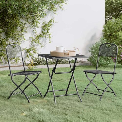  Vrtna garnitura - 3-dijelni vrtni blagovaonski set ekspandirani metal antracit - Dužina stola 60 cm 2 Cijene