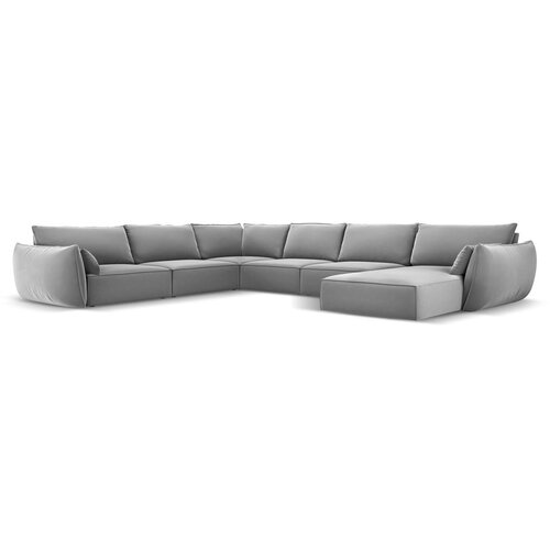 Mazzini Sofas Svijetlo siva bar&amp;scaron;unasti kutna garnitura (s lijevim kutom/u obliku slova &amp;quot;U&amp;quot;) Vanda &amp;ndash; Slike