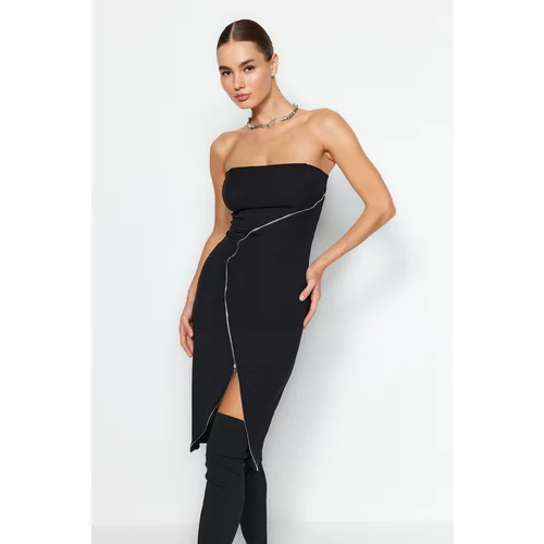 Trendyol Black Elegant Evening Dress with Fitted Accessories
