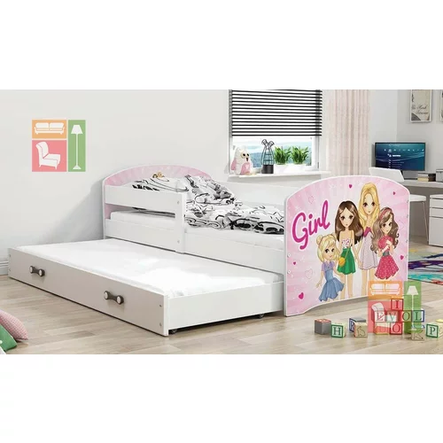 BMS Group Otroška postelja Luki z dodatnim ležiščem - 80x160 cm - barva bela
