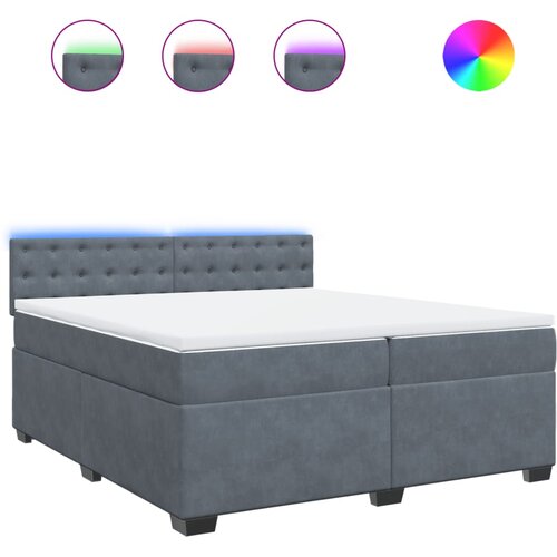 Maison Chic Box spring postelja - Vzmetna postelja z vzmetnico temno siva 200x200 cm žamet SL23313, (21891515) Cene