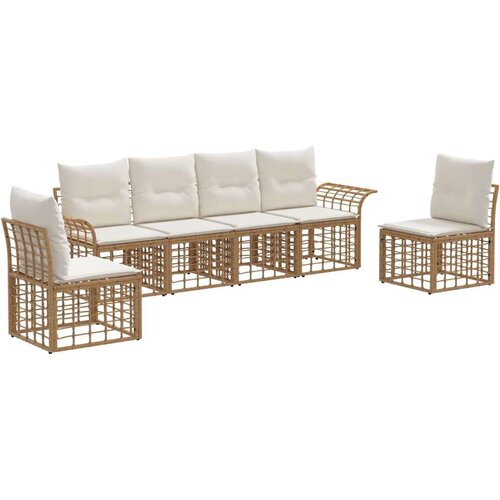  Zunanja garnitura za sedenje 6 pcs Naravna in krem bela, (5000272506) Cene