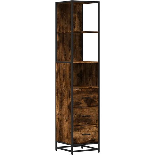 Maison Chic Kopalniška omarica - Kopalniški kabinet dimljen hrast 35x37,5x166 cm inženirski les, (21794510) Cene