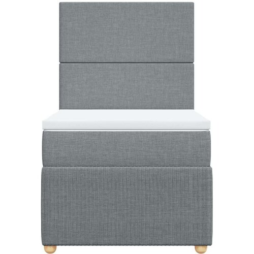 VidaXL Okvir kreveta s oprugama i madrac svjetlosivi 90x200cm tkanina Slike