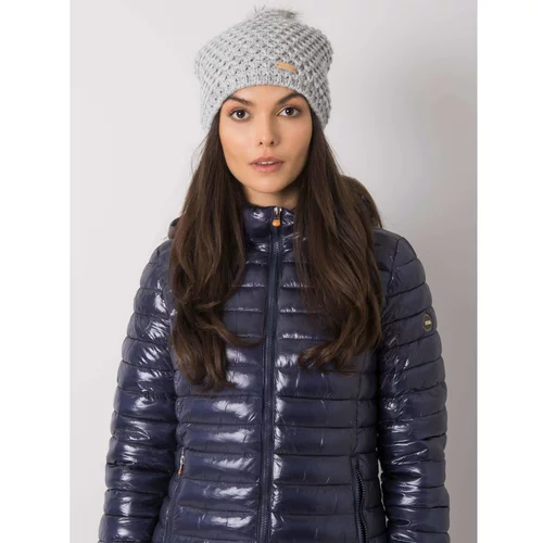Fashion Hunters Gray women's hat with pompom
