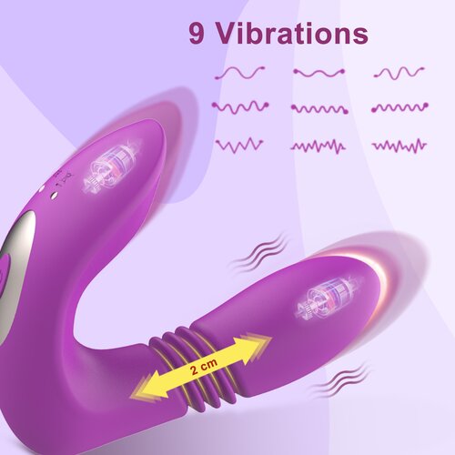 Paloqueth Dual Thrusting G-Spot and Clitoris Vibrator with Remote Purple Slike