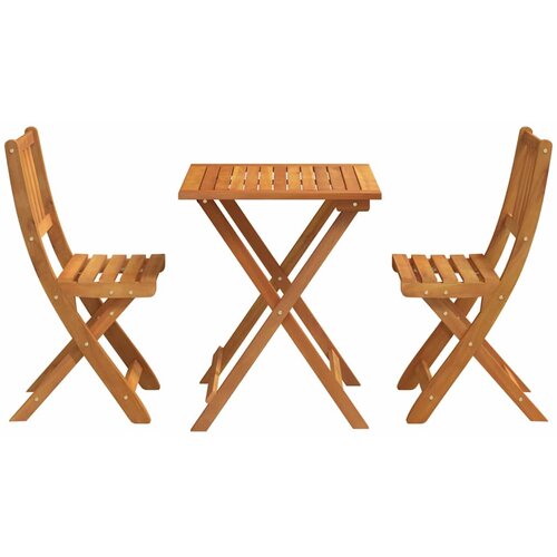 Bistro set 3 pcs Prirodna nafta Čvrsto drvo akacije Slike