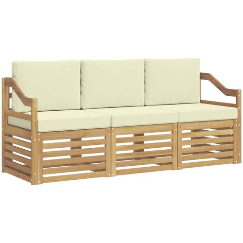  Setovi sofa 3 kom. Bijela i krem Polyester 185.5 x 63 x 73 cm Slike