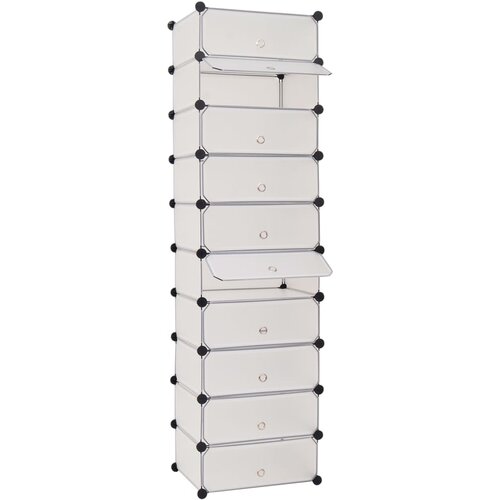 VidaXL Organizator za čevlje z 10 predelki bele barve, (20709647) Slike