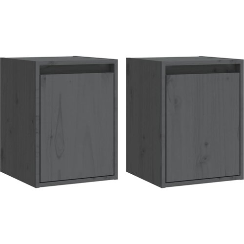 Maison Chic Stenska omarica - Zidna omarica 2 kosa siva 30x30x40 cm trdna borovina iu715, (22062973) Slike