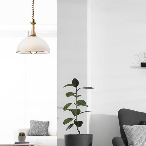 LAMKUR Podesivi luster CHIARA 1xE27/60W/230V bež/bukva Slike