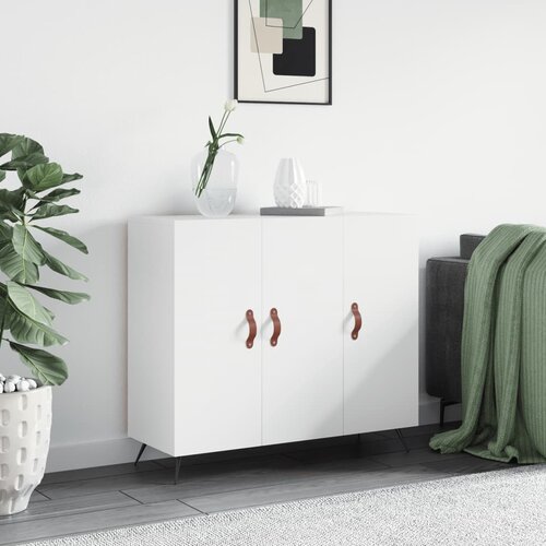 VidaXL Komoda bela 90x34x80 cm konstruiran les Slike