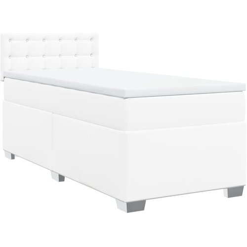 Maison Chic Box spring postelja - Vzmetna postelja z vzmetnico bela 90x200 cm umetno usnje SL23846, (21890343) Cene