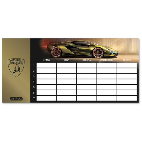 Ars Una Lamborghini zlatne boje jednolistni, obostrano tiskan raspored sati Cijene