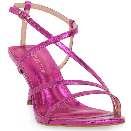 Miss Unique Sandali &amp;amp; Odprti čevlji UNIQUE SERPENTE PINK Rožnata Slike