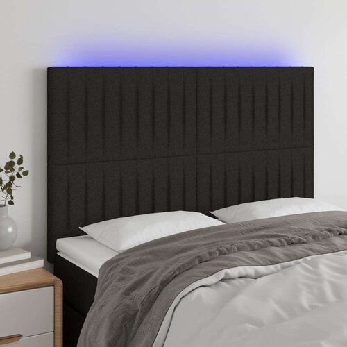  Uzglavlje crno 144x5x118/128 cm od tkanine Slike