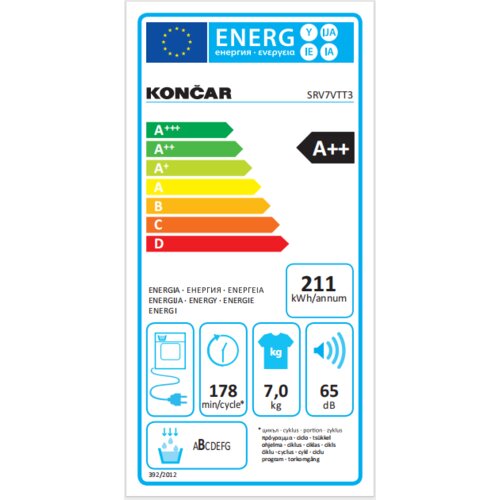 Končar mašina za sušenje SRV7VTT3 Cene