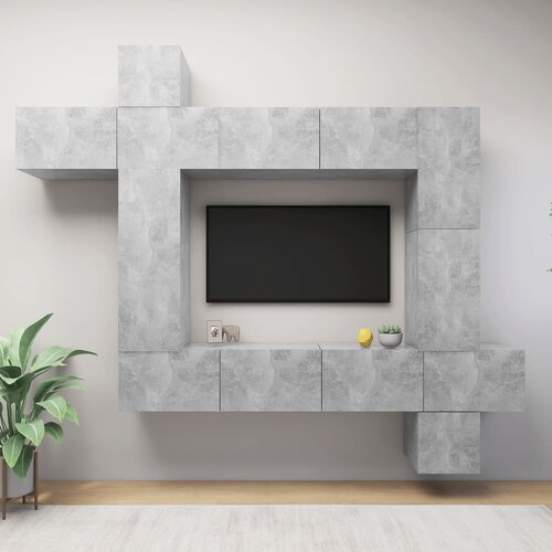 VidaXL 9-dijelni set TV ormarića siva boja betona od iverice Slike