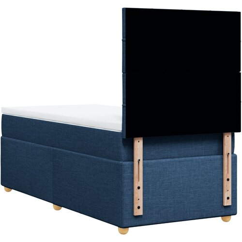  Krevet s oprugama i madracem plavi 100 x 200 cm od tkanine Slike
