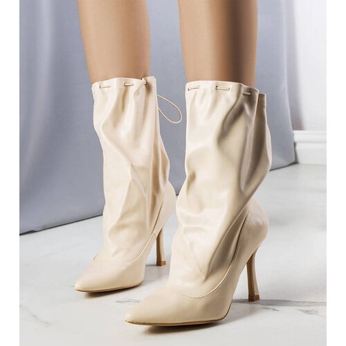 Gemre Beige Stiletto Ankle Boots Annalise Slike