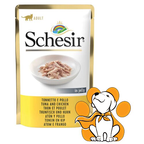 Schesir cat Tuna And Chicken 85g, Vlažna Hrana Sa Tunjevinom i Piletinom u Želeu Cene