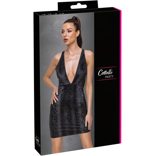 Cottelli Party - obleka z vzorcem kačje kože (črna) Cene