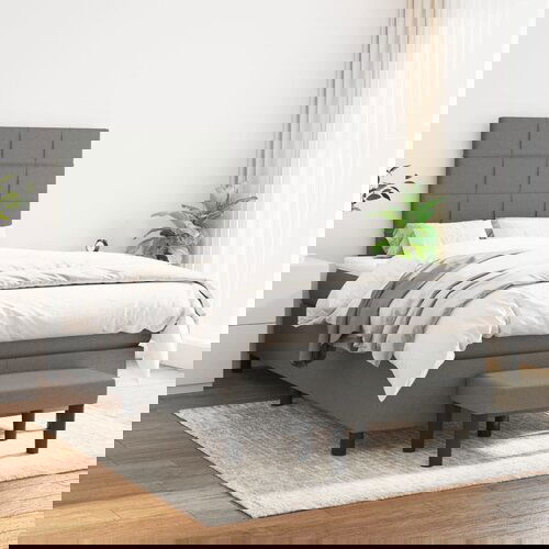 The Living Store Box spring postelja z vzmetnico temno siva 120x200 cm blago - Box Spring Postelja, (21503861) Cene