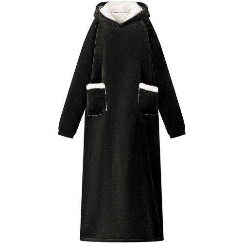 vidaXL Deka majica s kapuljačom Crna l Flis i flanel Cijene