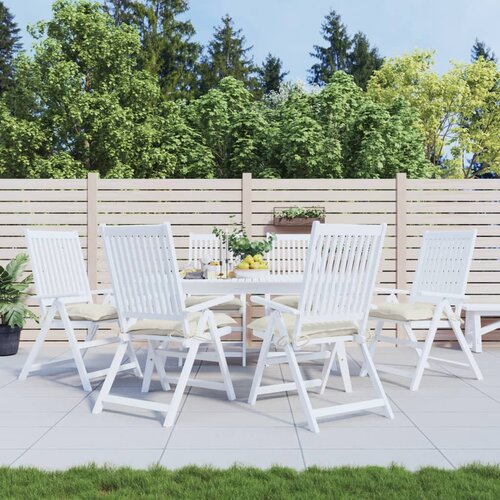 VidaXL Blazine za stole 6 kosov kremno bele 50x50x7 cm oxford tkanina Slike