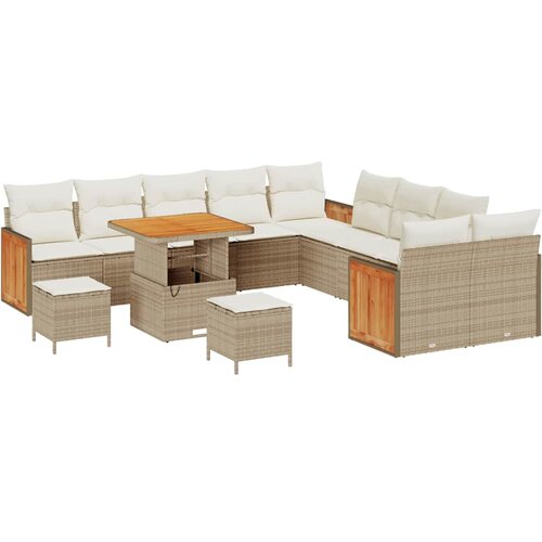 vidaXL Vrtna sedežna garnitura 13 pcs Bež in smetanova 80 x 80 x 71 cm, (5000020644) Cene