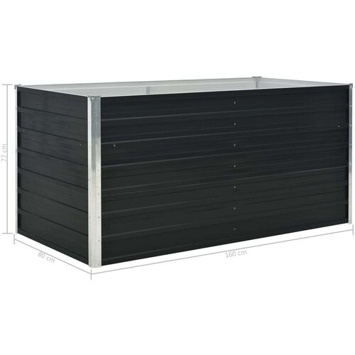 VidaXL Povi&amp;scaron;ena vrtna gredica antracit 160x80x77 cm pocinčani čelik Slike